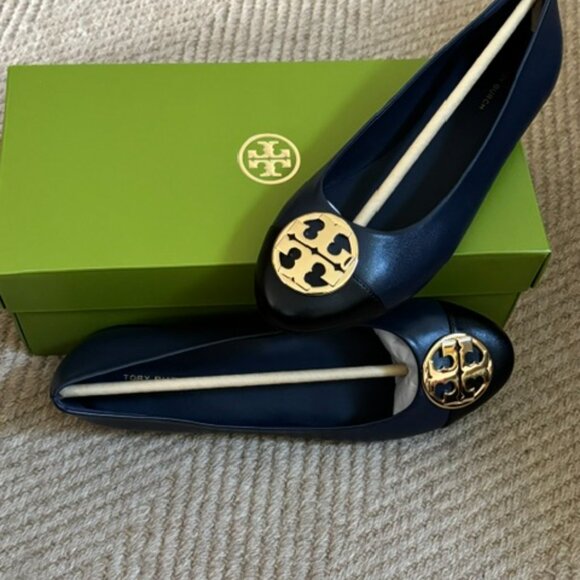 Tory Burch Royal Navy Chelsea Cap-Toe Ballet Flats - Picture 6 of 15
